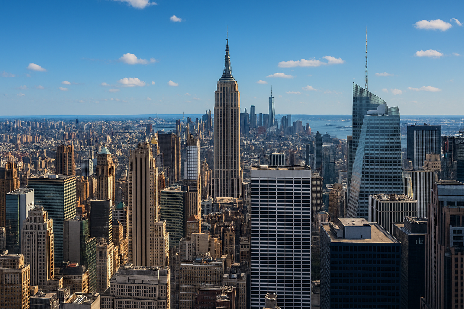 Fios internet in New York City skyline with Empire State Building